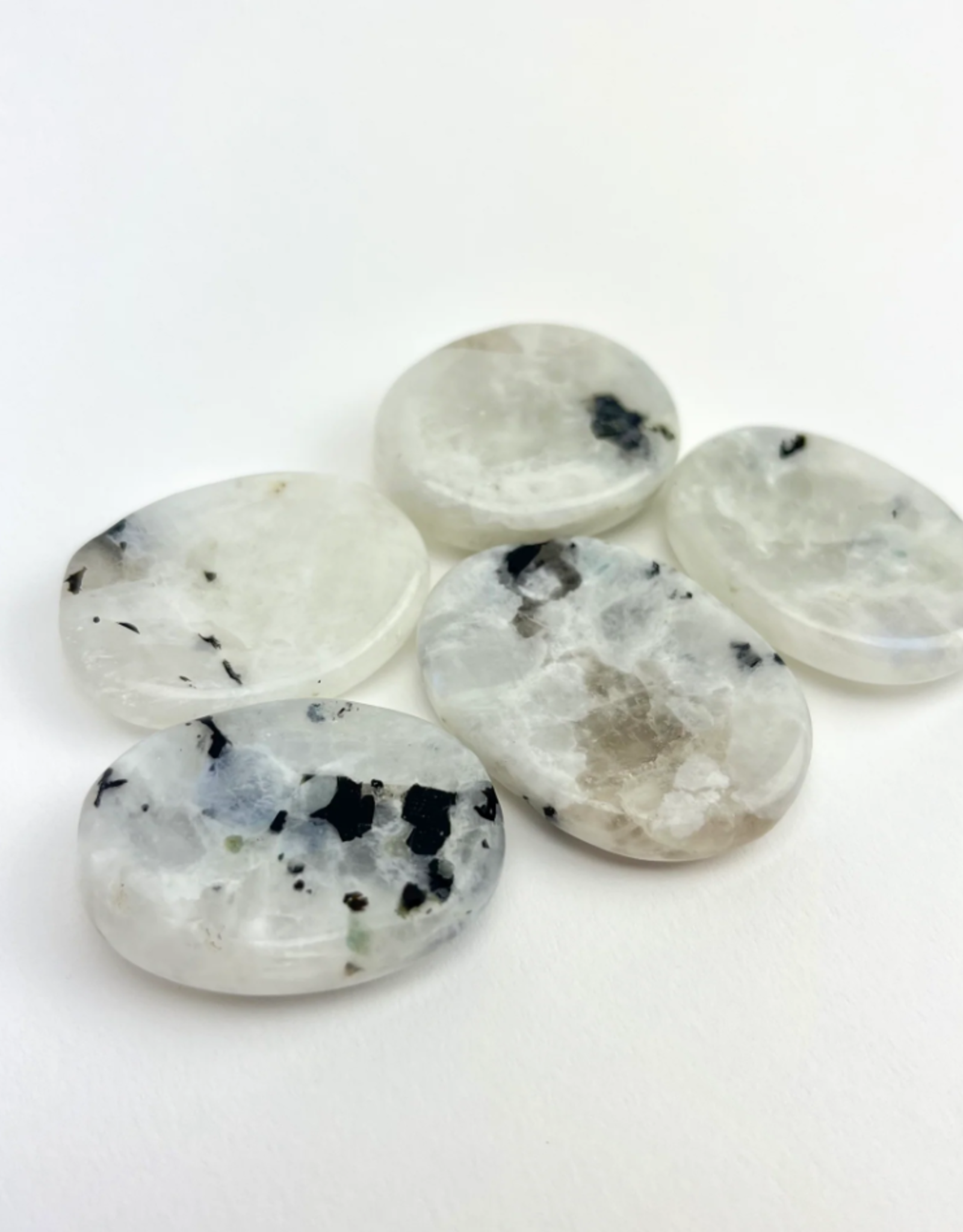 Crystal "Worry Stone" Palmstones | "A" Grade | India | Rainbow Moonstone