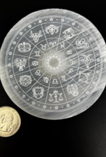 Selenite Zodiac Plate 10 cm