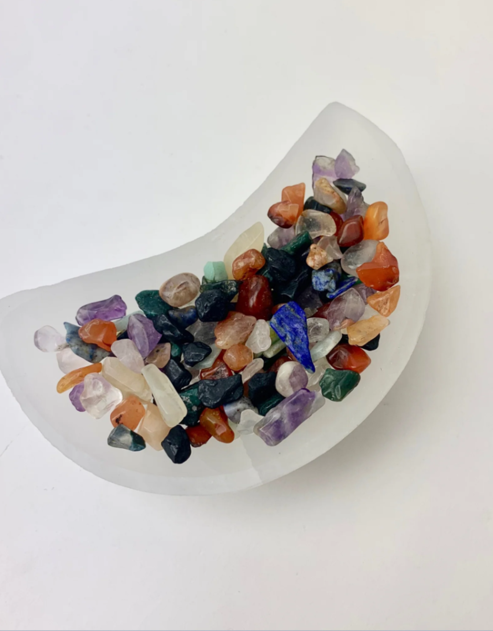 Selenite Moon Bowl | 10 cm | Morocco