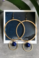 *Belmont Earrings - Lapis Lazuli & Brass
