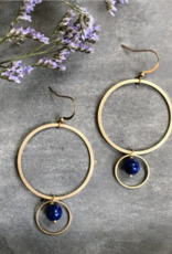 *Belmont Earrings - Lapis Lazuli & Brass