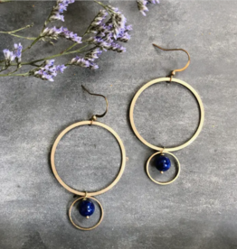 *Belmont Earrings - Lapis Lazuli & Brass