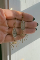 *Seneca Earrings - Gold Plated Prehnite & Brass
