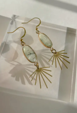*Seneca Earrings - Gold Plated Prehnite & Brass
