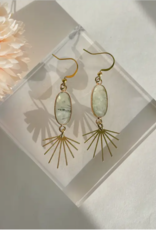 *Seneca Earrings - Gold Plated Prehnite & Brass