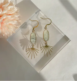 *Seneca Earrings - Gold Plated Prehnite & Brass