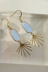 *Seneca Earrings - Gold Plated Chalcedony & Brass