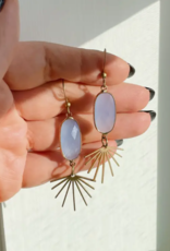 *Seneca Earrings - Gold Plated Chalcedony & Brass