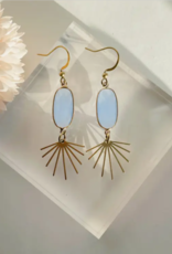 *Seneca Earrings - Gold Plated Chalcedony & Brass