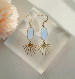 *Seneca Earrings - Gold Plated Chalcedony & Brass