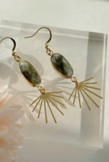 *Seneca Earrings - Gold Plated Labradorite & Brass