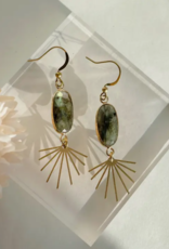 *Seneca Earrings - Gold Plated Labradorite & Brass