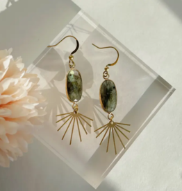 *Seneca Earrings - Gold Plated Labradorite & Brass