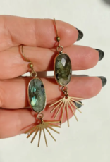 *Seneca Earrings - Gold Plated Labradorite & Brass