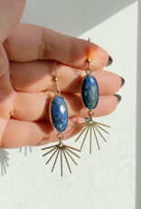 GeoMetricGem *Seneca Earrings - Gold Plated Lapis Lazuli & Brass