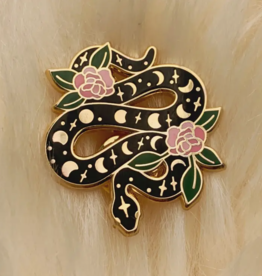 *Light Moon Phase Snake Pin