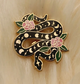 Wildflower + Co Light Moon Phase Snake Pin