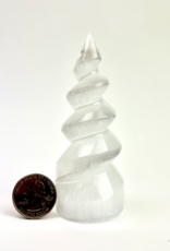 Selenite "Unicorn Horn" Standing Spiral Twist