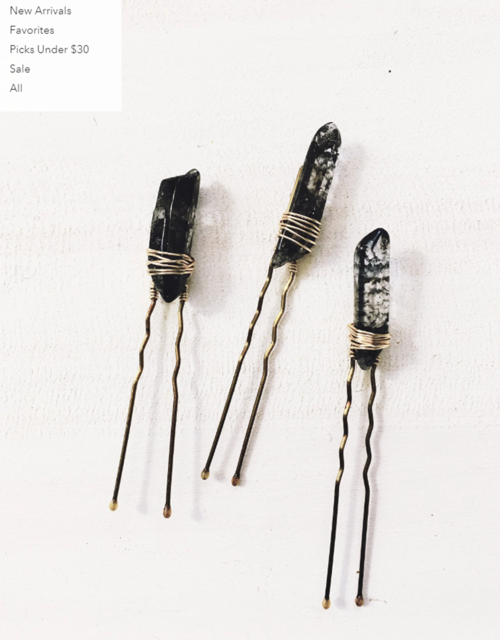 *Black Quartz Hair Pin