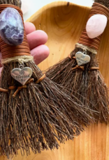 Blessed Be Witch's Besom, Witch Broom w/ Crystal: Amethyst, Unscented