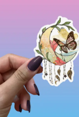 Boho Butterfly Moon Sticker Metaphysical Intention