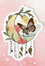 Boho Butterfly Moon Sticker Metaphysical Intention