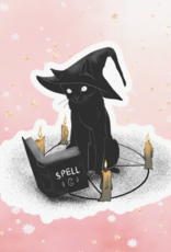 Black Cat Witch Spells Vinyl Sticker