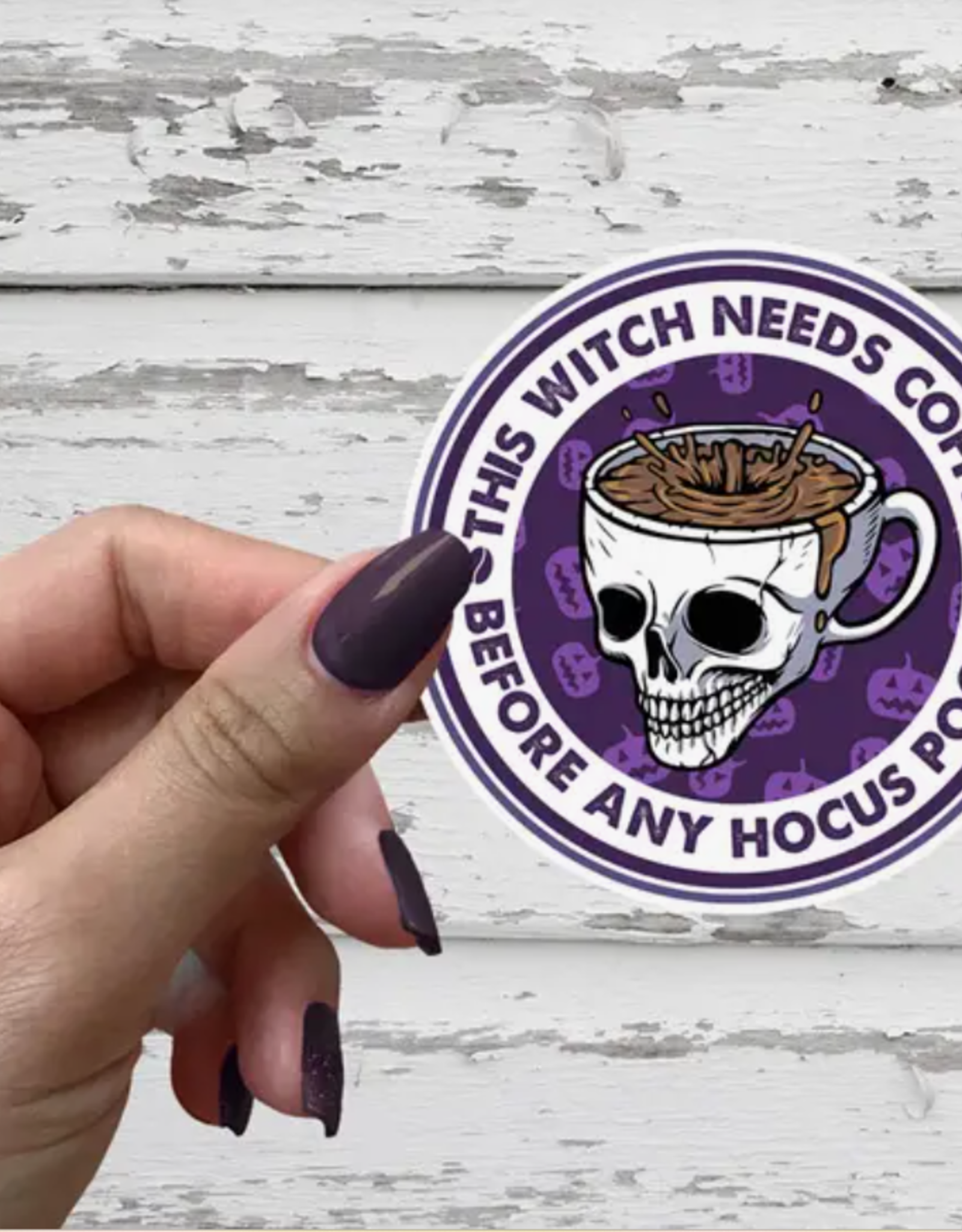 This Witch Needs Coffee Vinyl Witchy Sticker