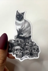 Cat Skull Sticker | dark decor | witchy decor | witch