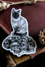 Cat Skull Sticker | dark decor | witchy decor | witch