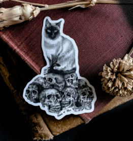 Cat Skull Sticker | dark decor | witchy decor | witch