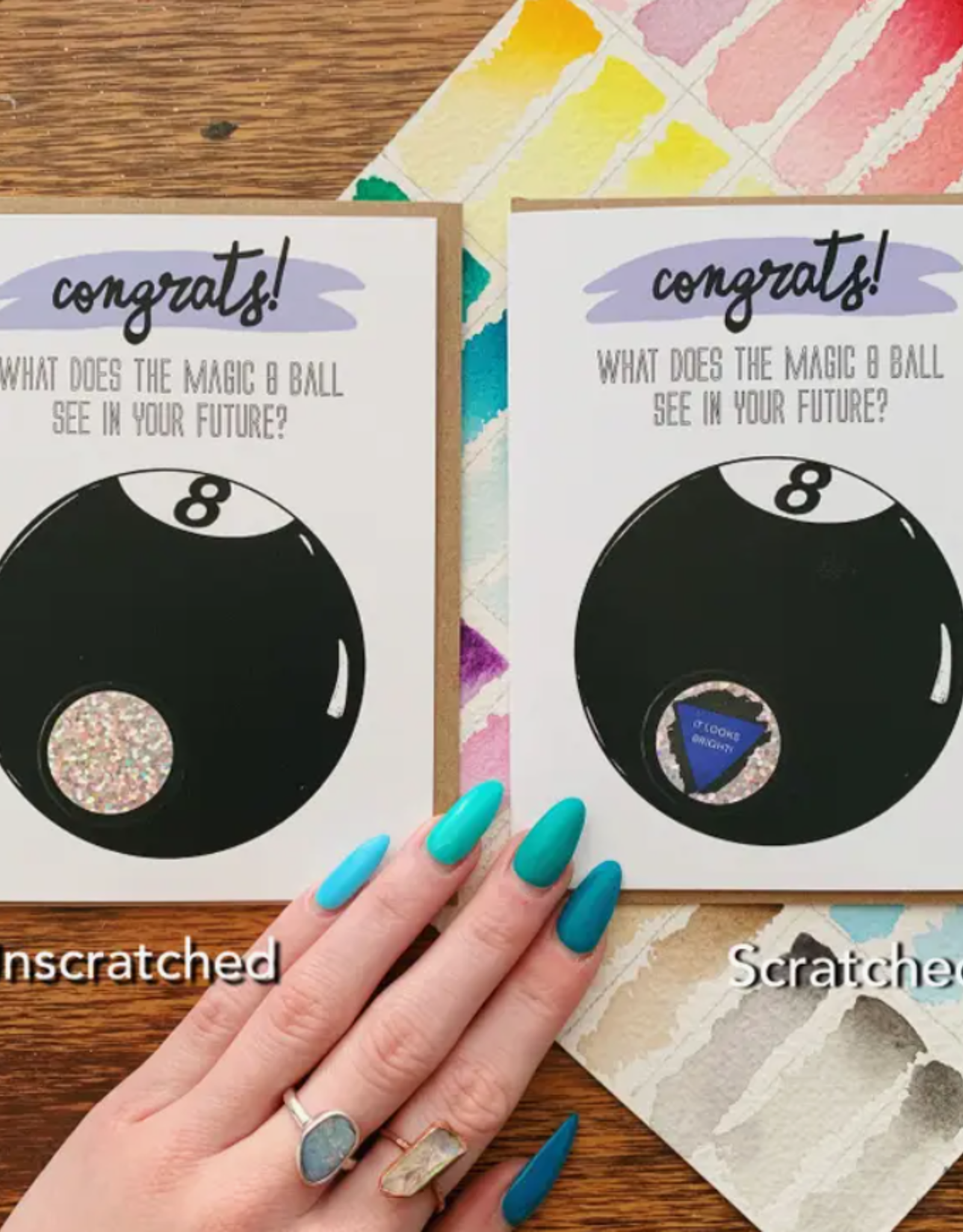 *Scratch-Off Magic 8 Ball Greeting Card
