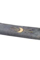 Matr Boomie Indukala Moon Phase Incense Holder - Black Carved Marble