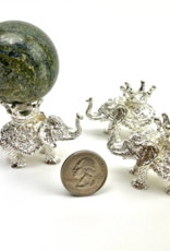 Silver Sphere Stand | 3 Elephants | Small | China