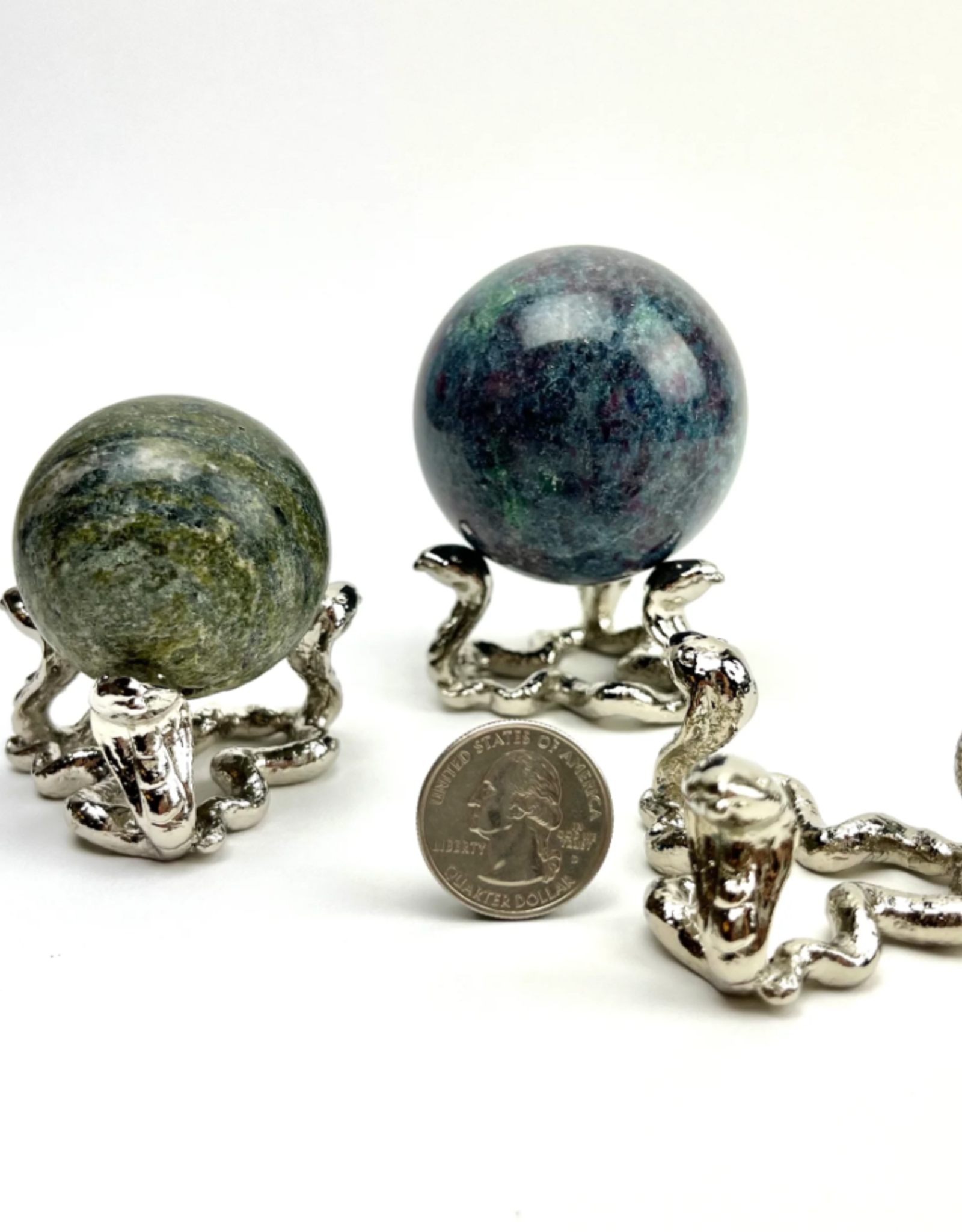 Silver Sphere Stand | 3 Snakes | Small | China