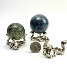 Silver Sphere Stand | 3 Snakes | Small | China