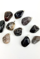 Pelham Grayson Tumbled Stone Pendant | Black Rutilated Quartz