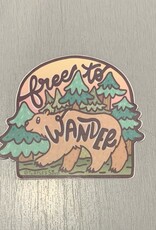 *Free to Wander Forest Bear Vinyl Sticker