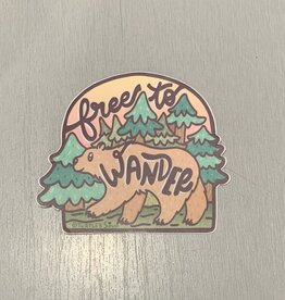 *Free to Wander Forest Bear Vinyl Sticker