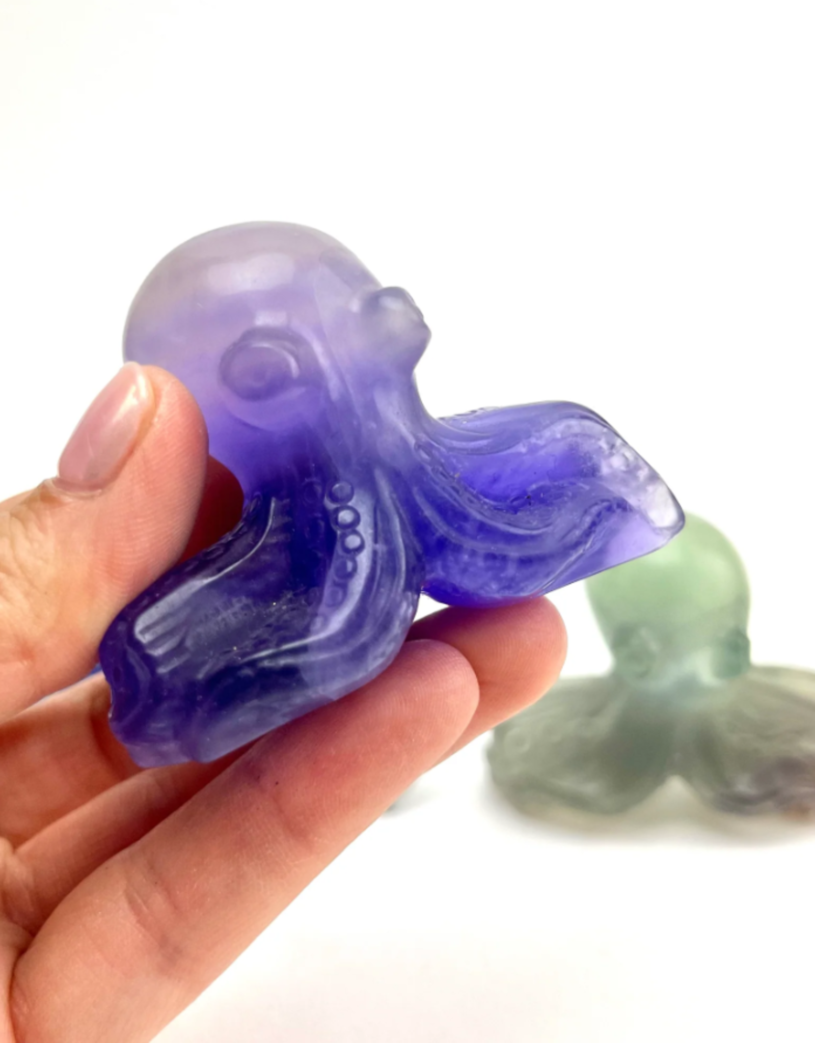 Crystal Octopus Carving | Fluorite