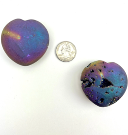 Titanium Aura Quartz Heart | 2" | China