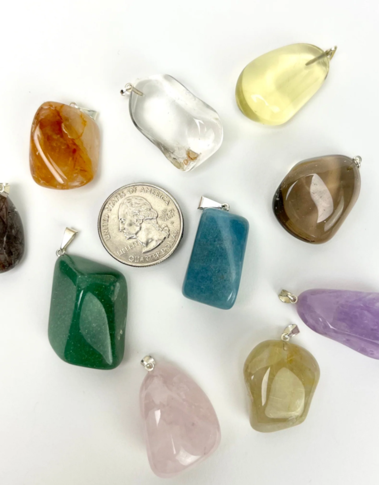 Tumbled Stone Pendant | 20-30mm | Brazil | Rutilated Quartz