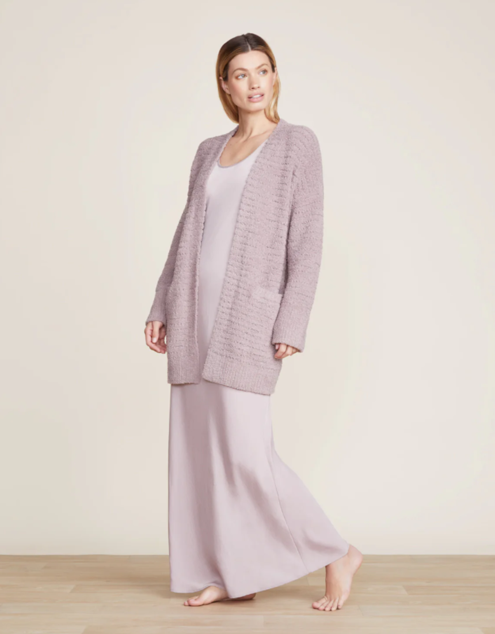 CozyChic Boucle Welt Pocket Cardi | Deep Taupe |