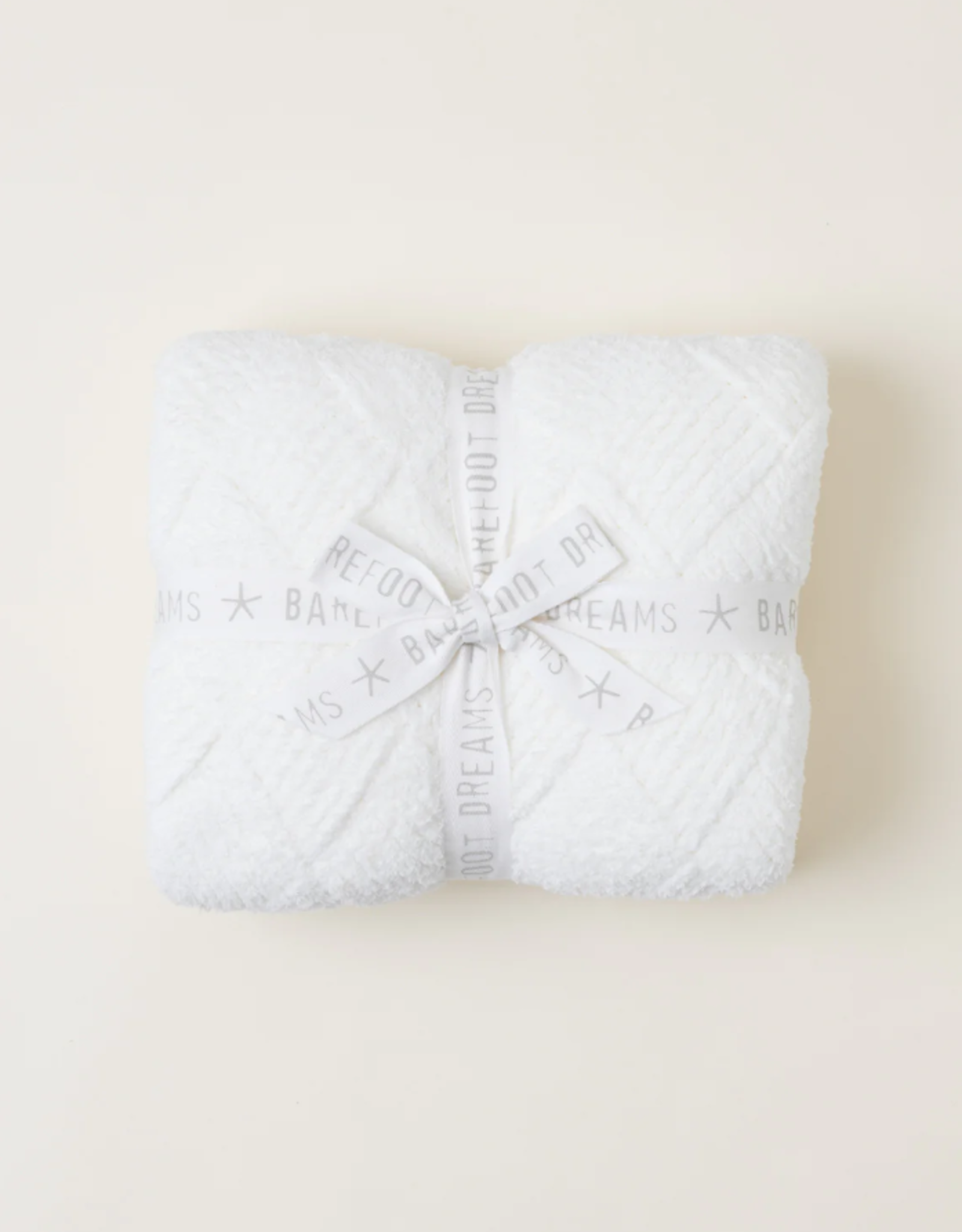Barefoot Dreams CozyChic Diamond Weave Blanket Scarf | Pearl | One Size (27” x 80”)