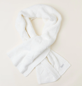 Barefoot Dreams CozyChic Diamond Weave Blanket Scarf | Pearl | One Size (27” x 80”)