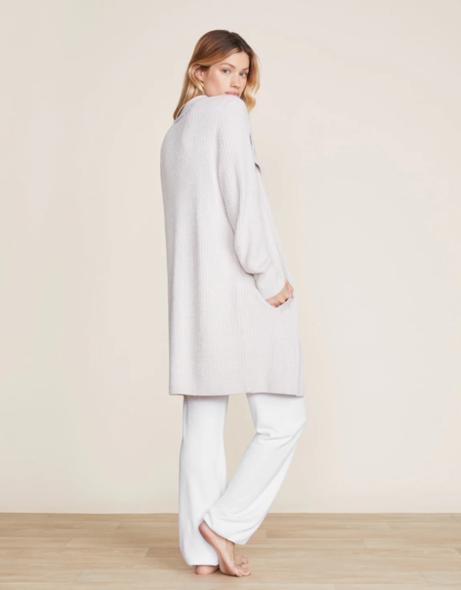 CozyChic Lite Ribbed Drape Cardi | Almond