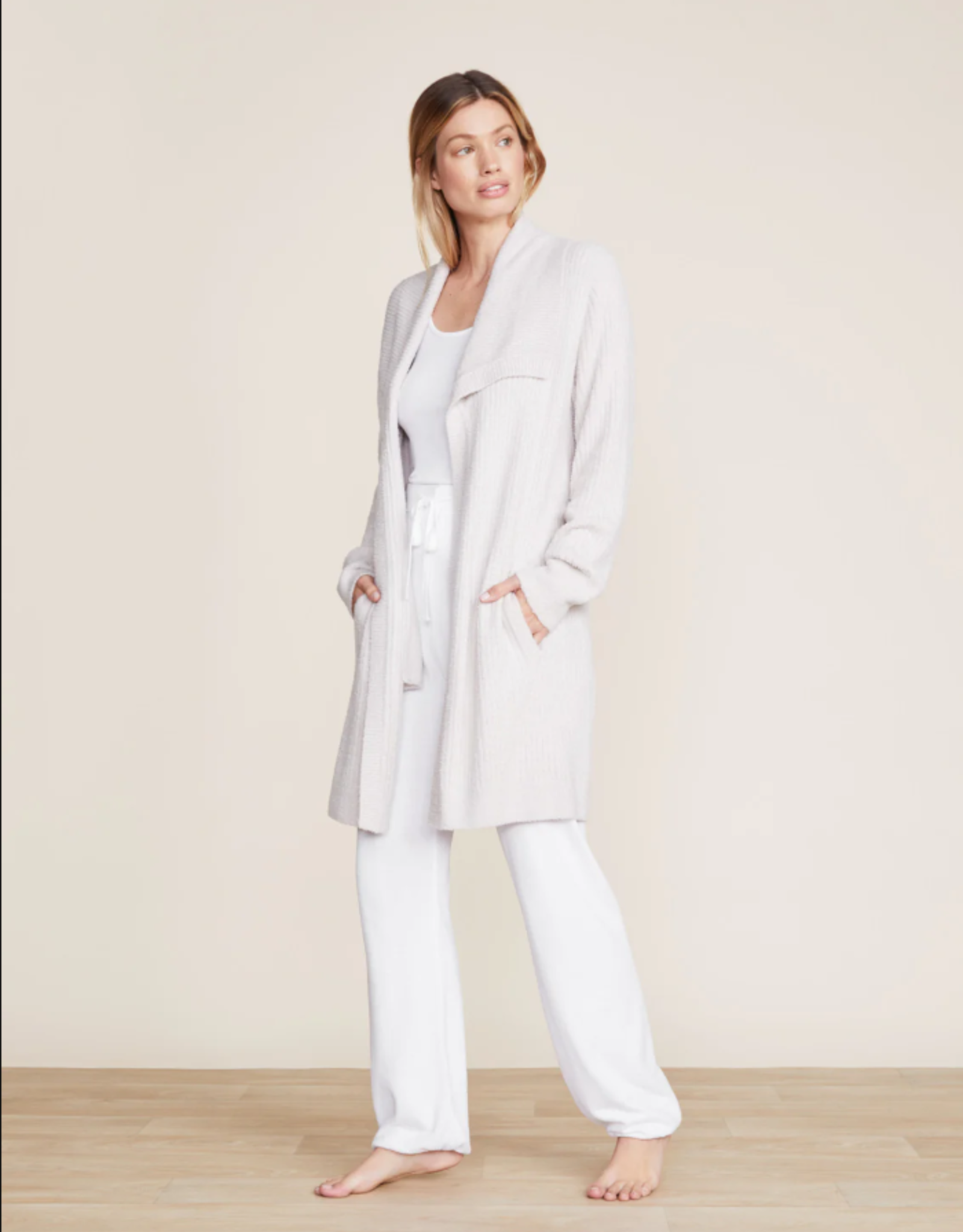 CozyChic Lite Ribbed Drape Cardi | Almond