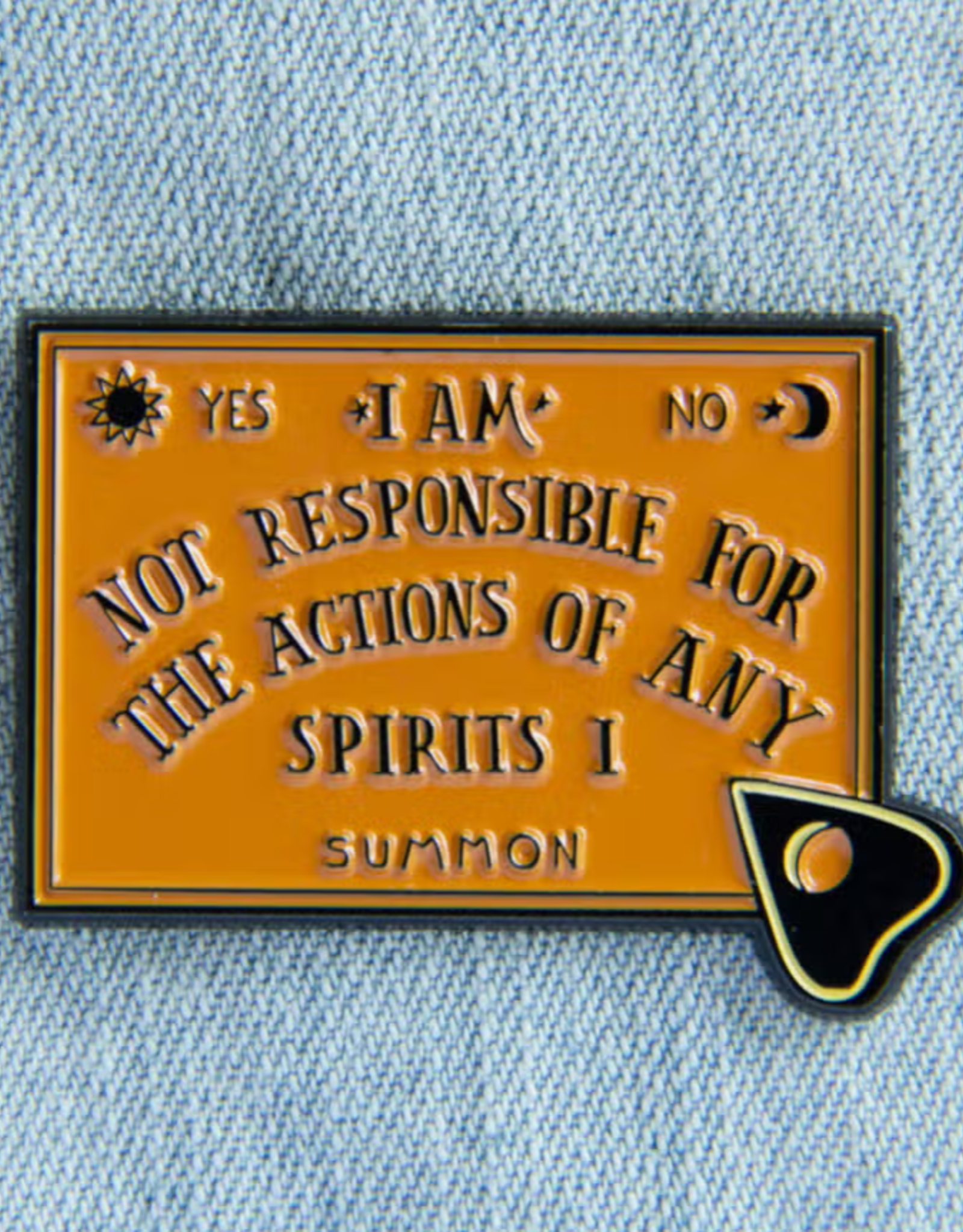 Funny Quote Ouija Board and Planchette Enamel Pin