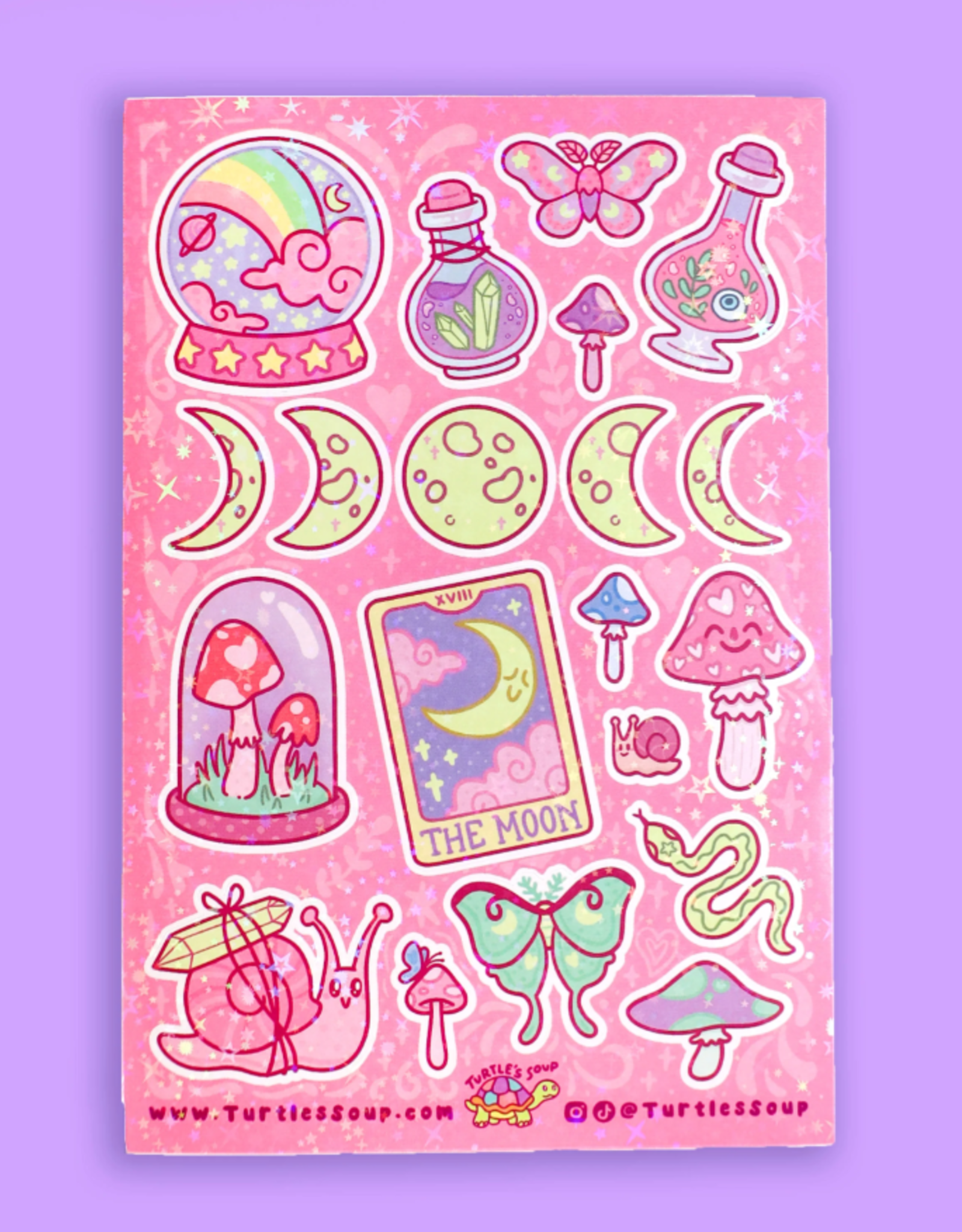 Glittery Witchy Things Vinyl Sticker Sheet