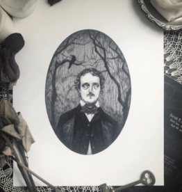 *Edgar Allan Poe Fine Art Print - Gothic Author Portrait 5x7